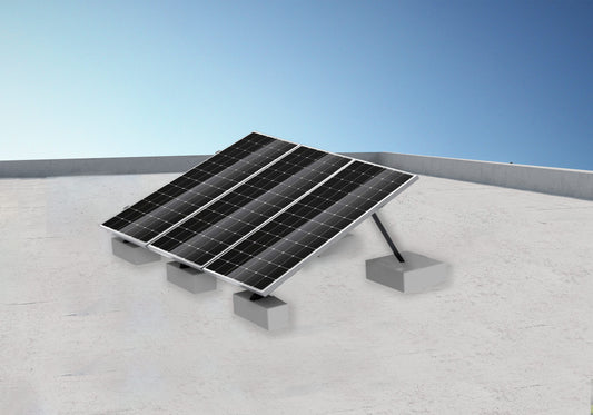 Flat roof mounting structure for solar PV panels 