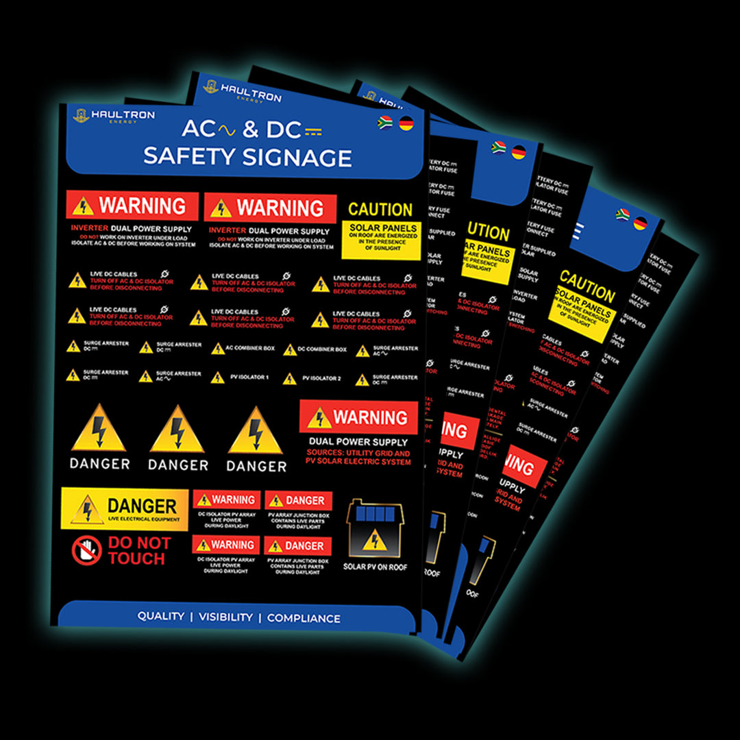 AC & DC Electrical Safety Labels for Backup and Solar Energy Systems