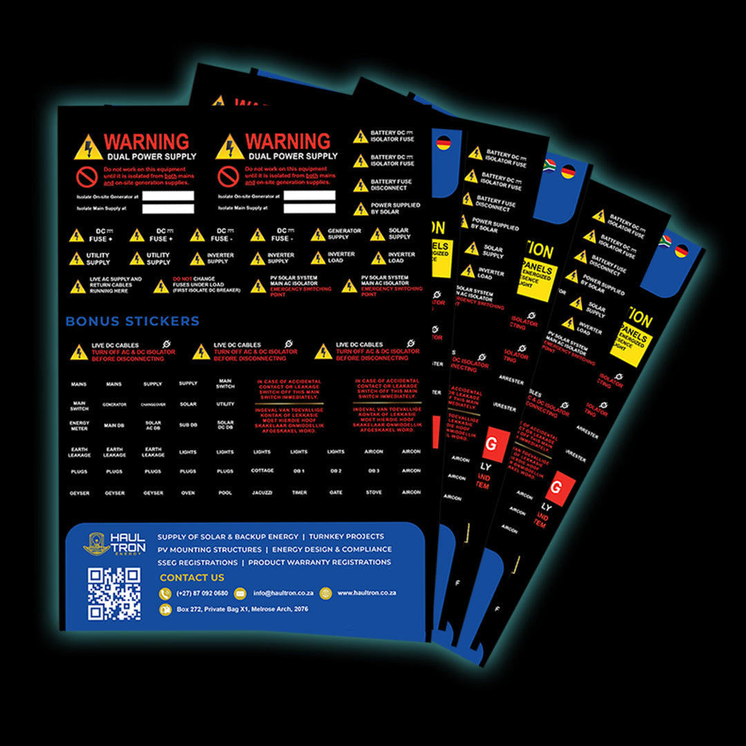 AC & DC Electrical Safety Labels for Backup and Solar Energy Systems